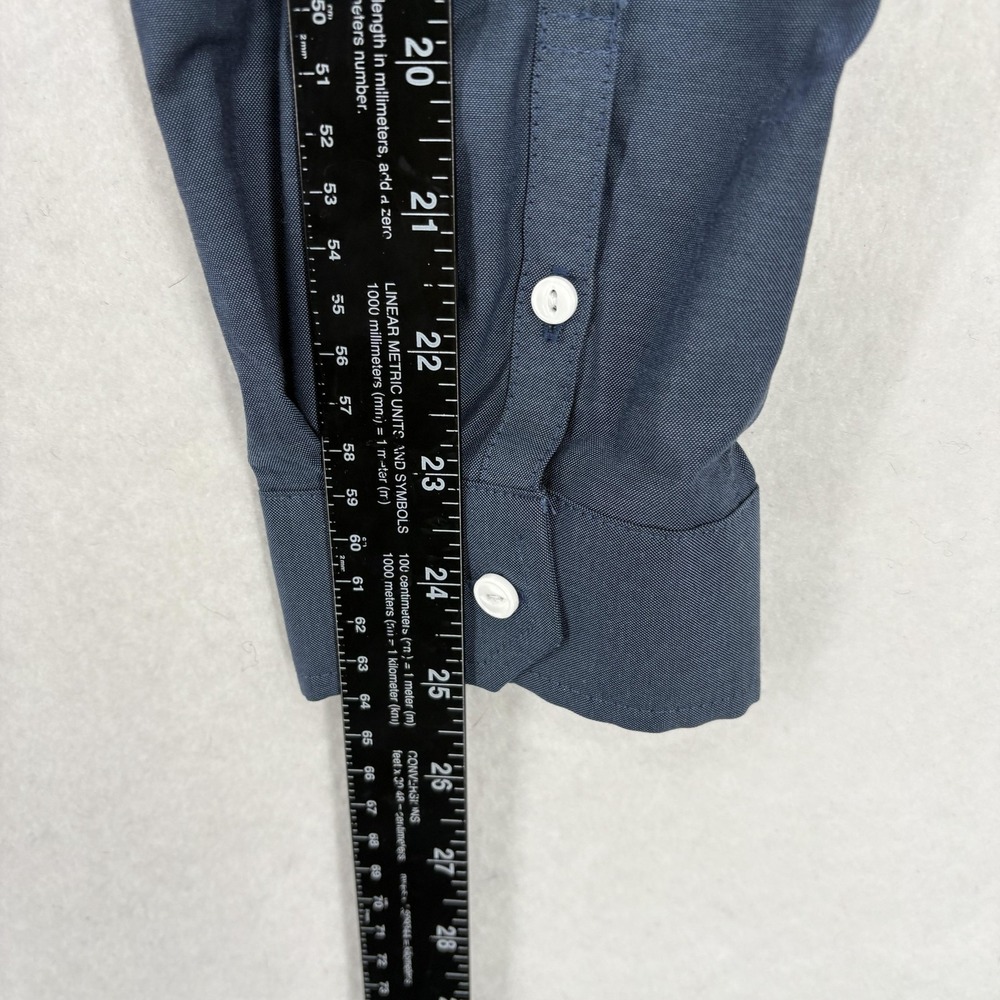 Eddie Bauer Button Up Shirt Womens L Tall Blue Wrinkle Free Shaped Fit Stretch - Picture 12 of 15